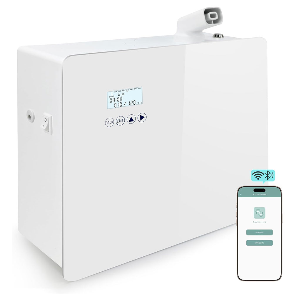 Smart Home Fragrance Diffuser - 1000mlスマートセントエアマシン、家庭用無水エッセンシャルオイルディフューザー、広い部屋、ホテル、オフィス向けポータブル芳香ディフューザー