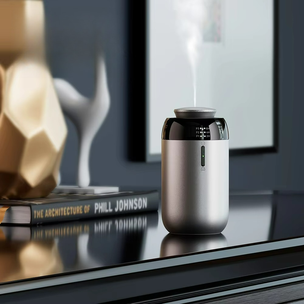 Smart Home Fragrance Diffuser - プロ仕様車載アロマディフューザー ギフト ホームスマートオイルディフューザー Type-C充電式 油漏れ防止フレグランスディフューザー