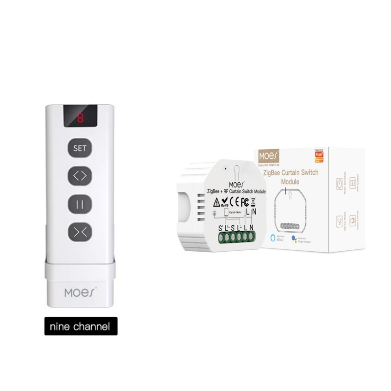 Curtain Motor - MOES ZigBee スマート RF433 カーテンスイッチモジュール電動ローラーシャッターブラインドモーター用 2MQTT