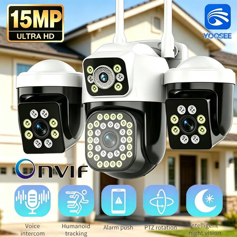 Smart Home Kamera - YOOSEE Home 15MP IPカメラ 屋外用 トリプルレンズ