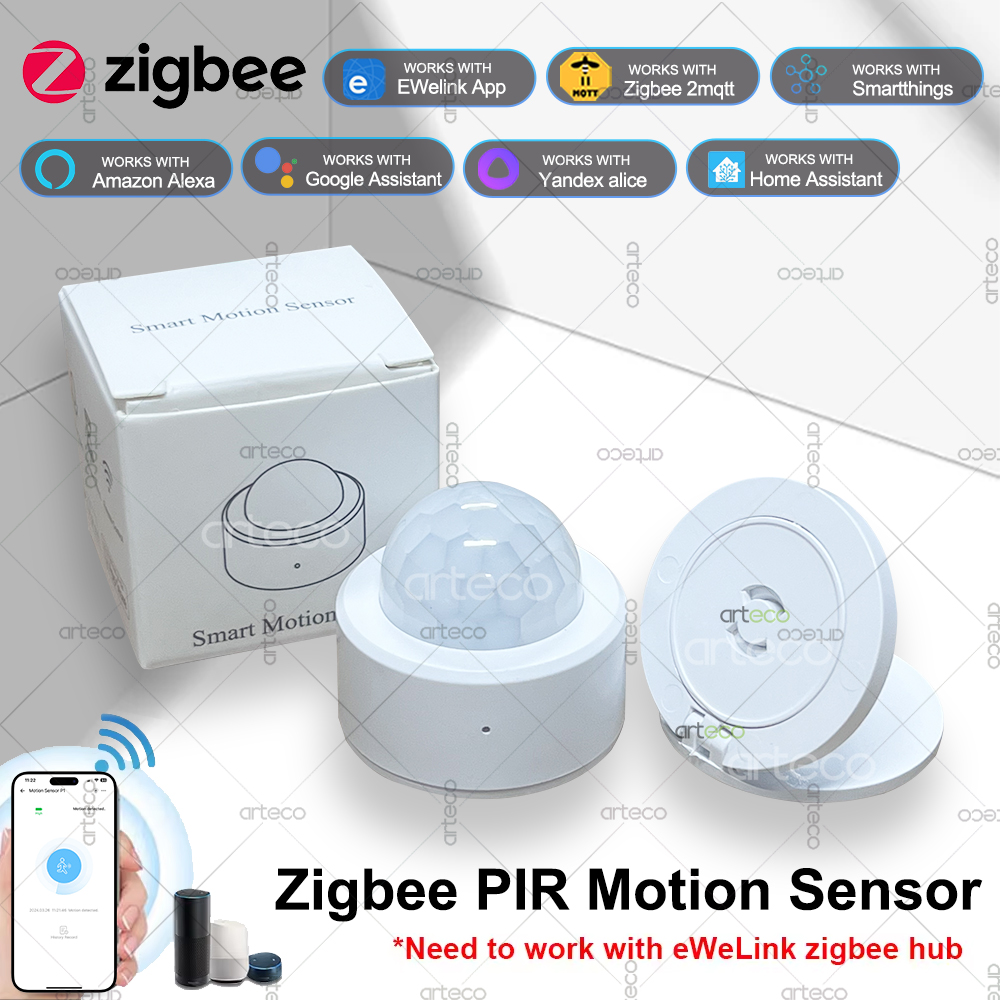 Smart Home Bridge - Ewelink Zigbee PIR モーションセンサー人体の動きワイヤレス赤外線検出器スマートホームセキュリティは Alexa Google