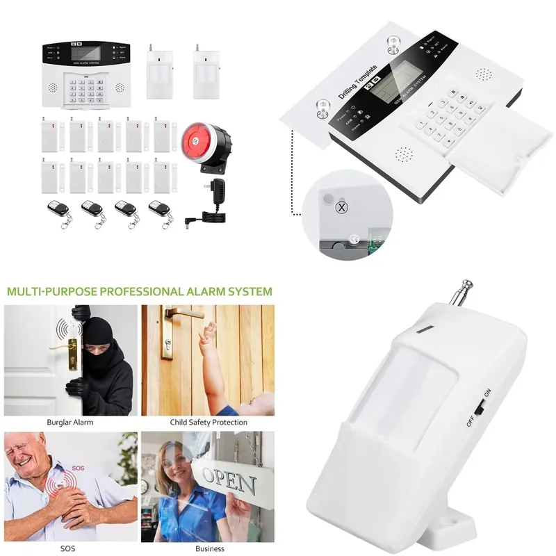 Smart Home Kit - 住宅盗難警報キット自動ダイヤル 120dB サイレンリモコンインテリジェントスマートホーム警報システム GSM ワイヤレスセキュリティシステム