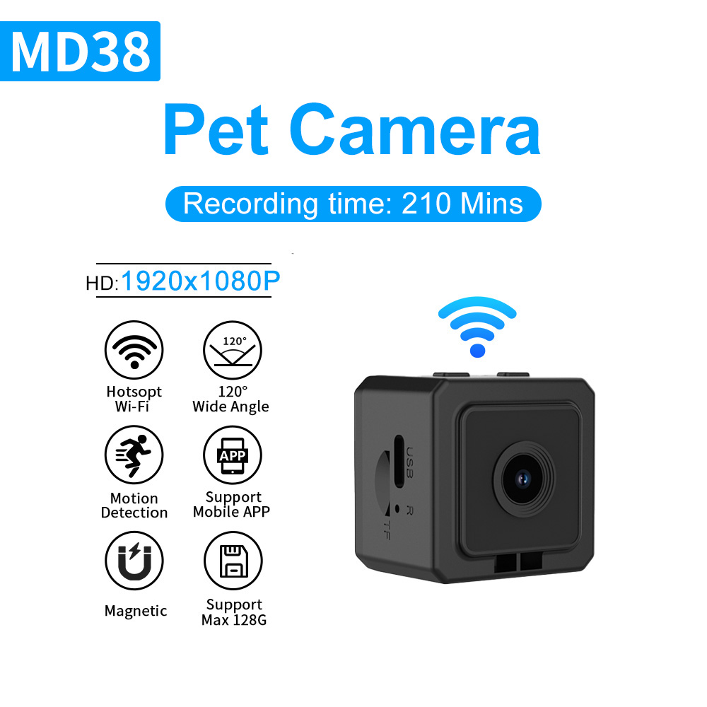 Smart Home Kamera - スマートホームモニターミニカメラペットカメラデジタルスパイカメラ写真ビデオ音声レコーダーVlog犬猫用磁気カメラモーション検知