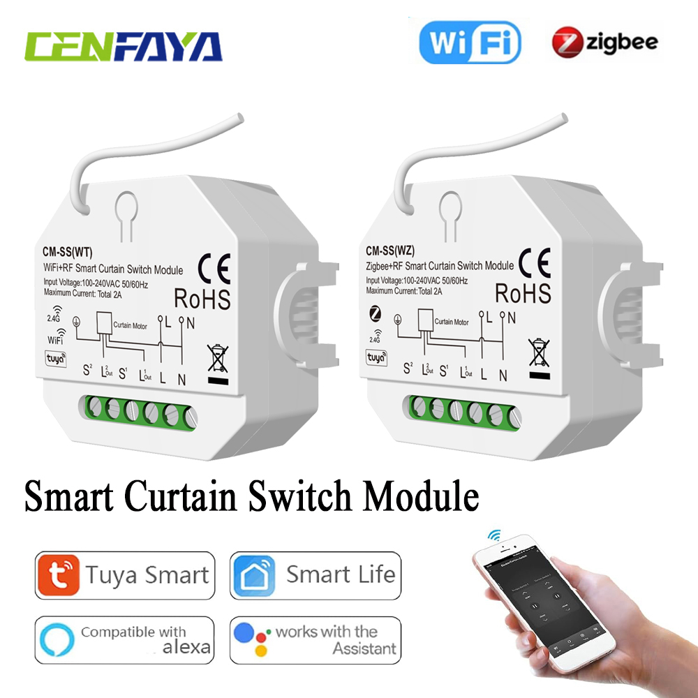 Curtain Motor - ローラーシャッター電動モーター用スマートカーテンスイッチ Tuya Smart Life アプリ音声制御 Google