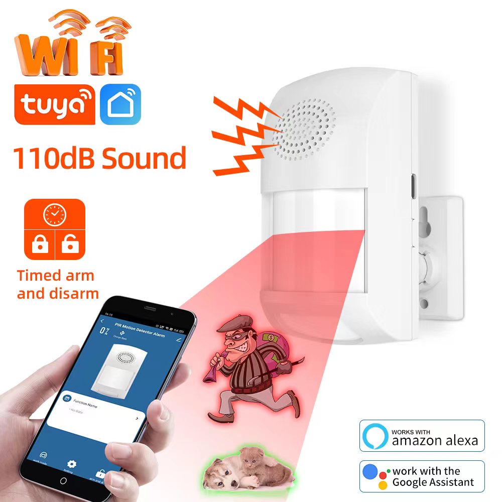Smart Home Proxmox - Tuya-モーションセンサー付きインテリジェント赤外線モーション検出器,セキュリティ保護,プレゼンス検出,効果音,alexaで動作