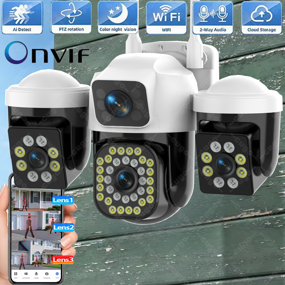 Smart Home Kamera - 15MP セキュリティカメラ 3-HD スクリーン 自動追跡 WiFi