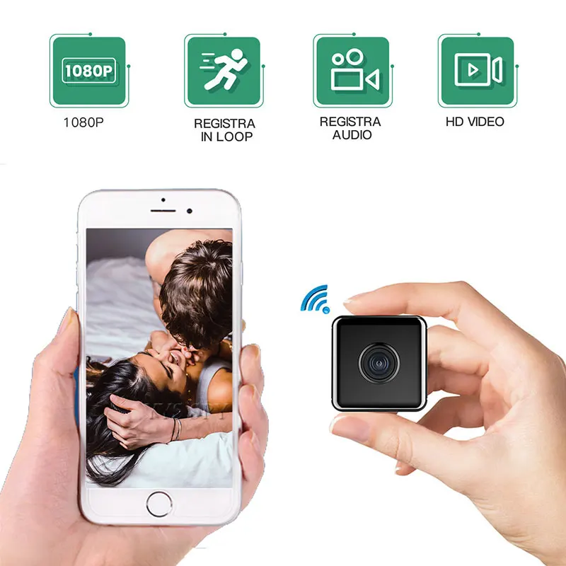 Smart Home Kamera - ミニWi-Fiデジタル暗視カメラ,スマートホーム,セキュリティ,ビデオ監視