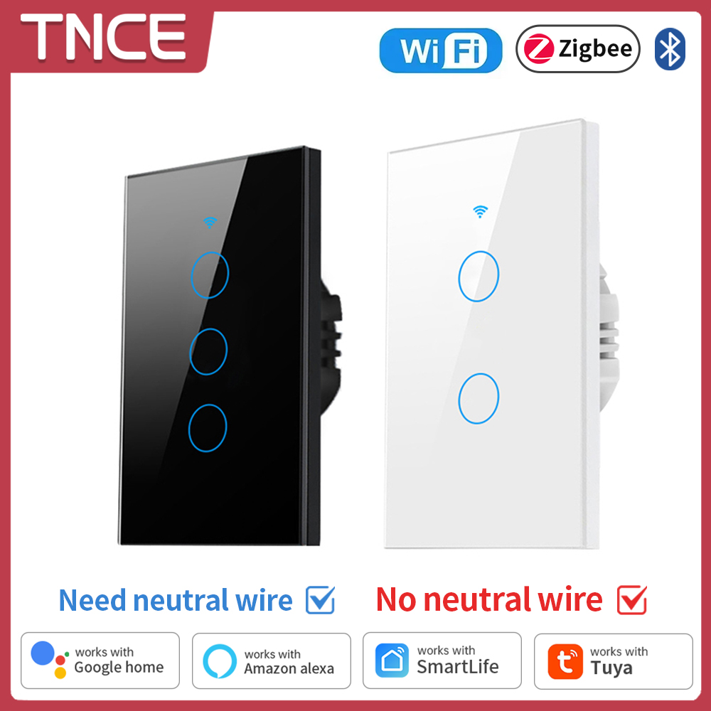 Smart Home Z Wave - Tnce-WiFi, Zigbee,インテリジェントタッチウォールスイッチ,中性線は不要,Alexa,GoogleHomeと互換性があります