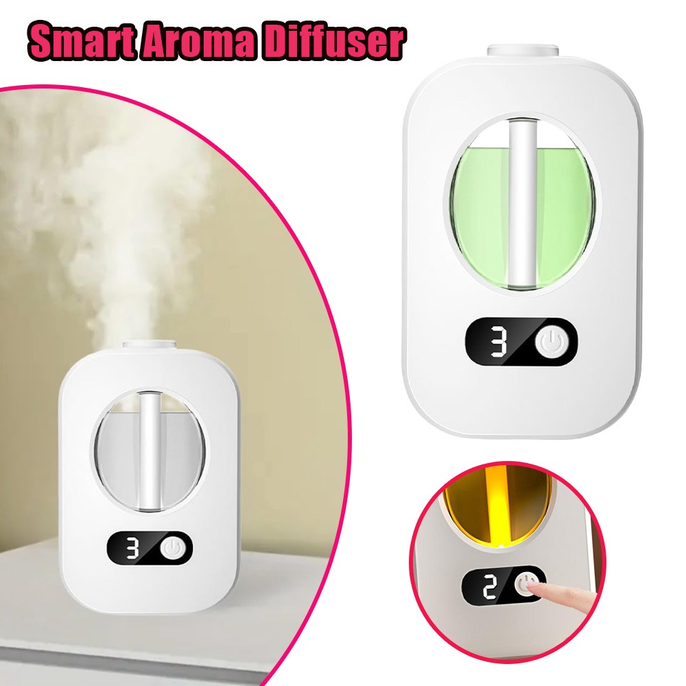 Smart Home Fragrance Diffuser - 充電式スマートアロマディフューザー、自動噴霧器付き加湿器、家庭用およびトイレ用消臭剤、フレグランスオイル