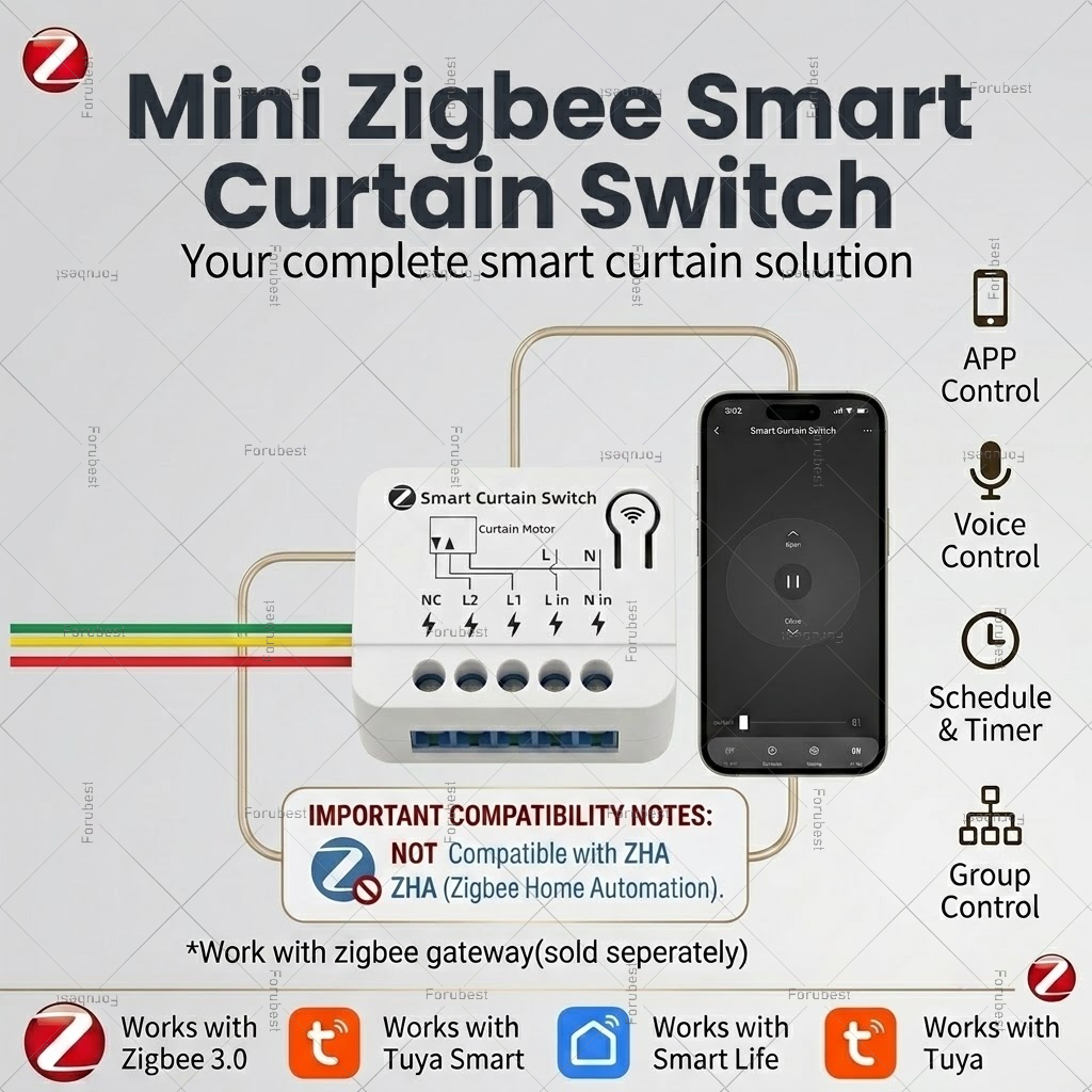 Curtain Motor - ZigBee スマートカーテンスイッチモジュールリレーブレーカー電動ローラーシャッターブラインド用モーターカーテンスイッチ 2MQTT スマートライフアプリ