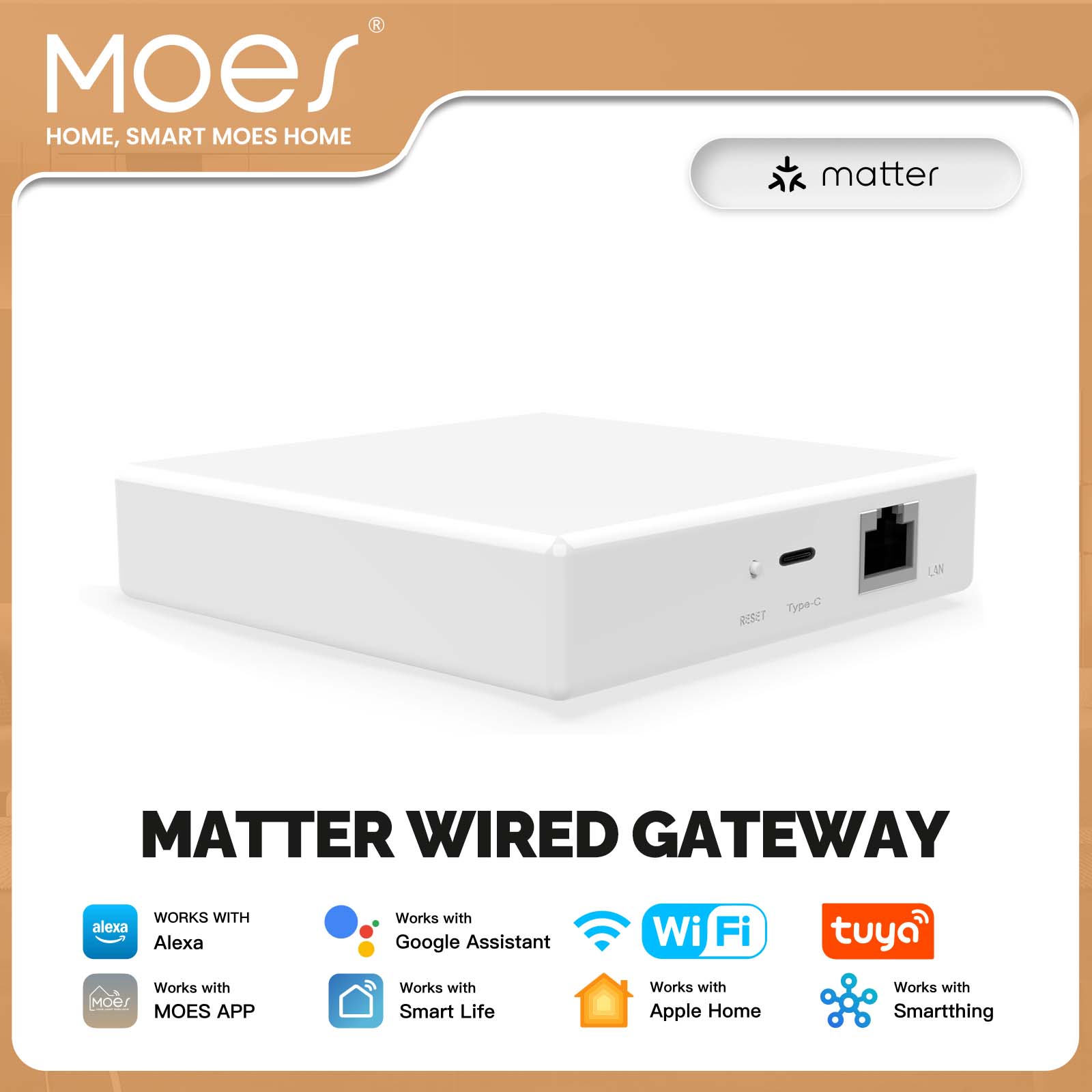 Smart Home Hub Matter - MOES Tuya ZigBee Matter Thread ゲートウェイハブ、スマートホームブリッジ、Siri
